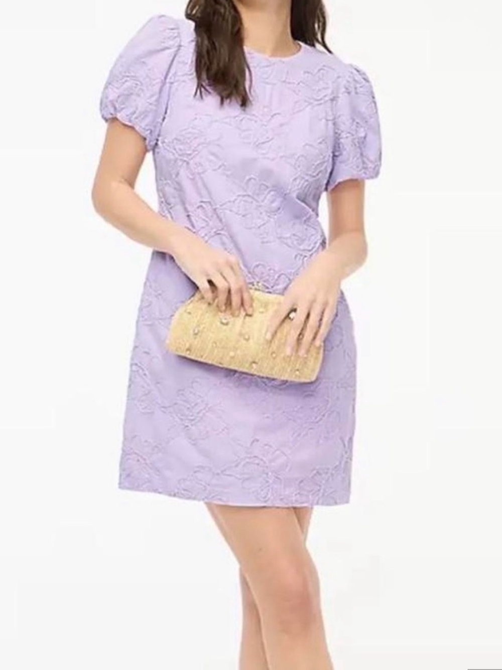 NWOT J. Crew Lilac Puff Sleeve Mini Dress